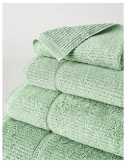 Vue Combed Cotton Ribbed Towel Range in Sage