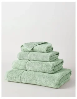 Vue Combed Cotton Ribbed Towel Range in Sage