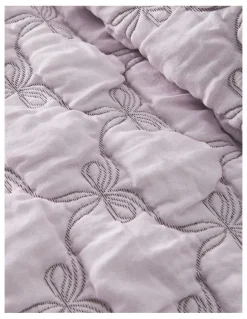 Vue Fran Quilted Bow Quilt Cover Set in Lilac