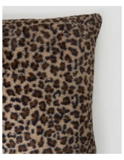Vue Leo Faux Fur Cushion in Brown