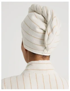 Vue Pinstripe Hair Wrap in Caramel