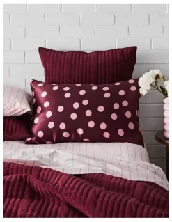 Vue Silk Front Pillowcase in Burgundy Polka Dot