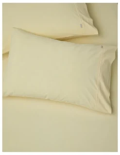 Vue Stonewashed Cotton Pillowcase Pair in Lemon
