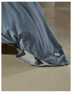 Vue Stonewashed Cotton Quilt Cover Set in Denim
