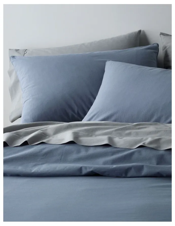 Vue Stonewashed Cotton Quilt Cover Set in Denim