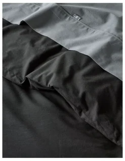 Vue Stonewashed Cotton Quilt Cover Set in Iron