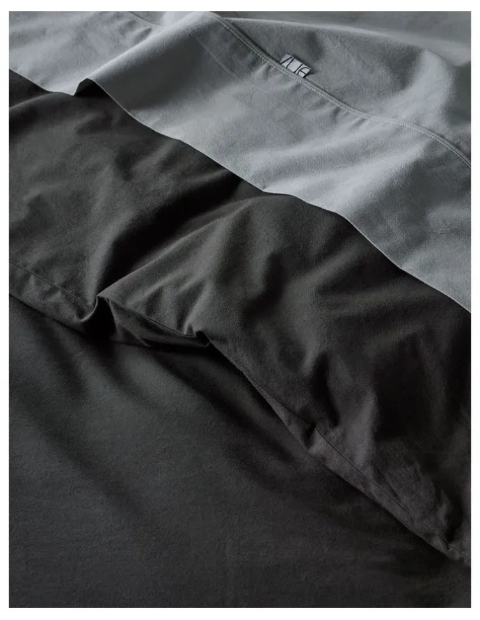 Vue Stonewashed Cotton Quilt Cover Set in Iron
