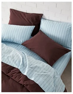 Vue Stonewashed Cotton Quilt Cover Set in Bitter Chocolate