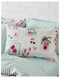 Vue Summer Icon Cotton Sateen Quilt Cover Set in Pink