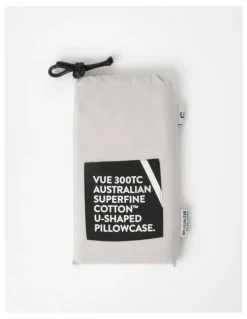 Vue 300TC Australian Superfine Cotton U-Shaped Pillowcase in Silver