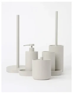 Vue Textured Cement Bathroom Accessories in Moonbeam