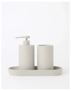 Vue Textured Cement Bathroom Accessories in Moonbeam