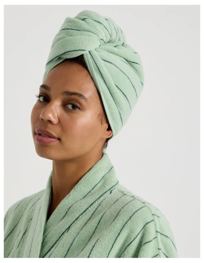Vue Vue Pinstripe Hair Wrap in Forest