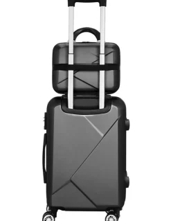 Wanderlite Storage Carry on TSA Lock 12 20 Luggage Set 2 Piece in Black