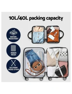 Wanderlite Storage Carry on TSA Lock 12 20 Luggage Set 2 Piece in Black