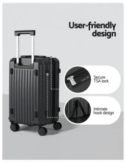 Wanderlite Trunk Luggage Suitcase in Black