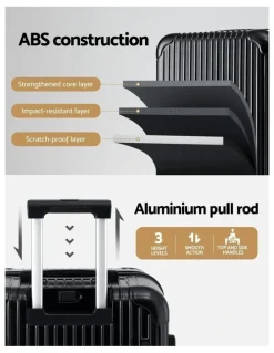 Wanderlite Trunk Luggage Suitcase in Black