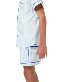 Wanderluxe Sleepwear Daydreamer Boxer Set in Baby Blue