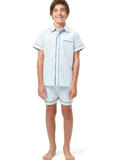 Wanderluxe Sleepwear Daydreamer Boxer Set in Baby Blue