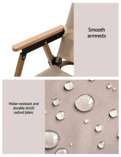 Weisshorn Camping Table Chair Set 3 Piece in Beige