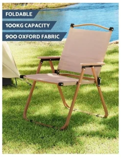 Weisshorn Camping Table Chair Set 3 Piece in Beige