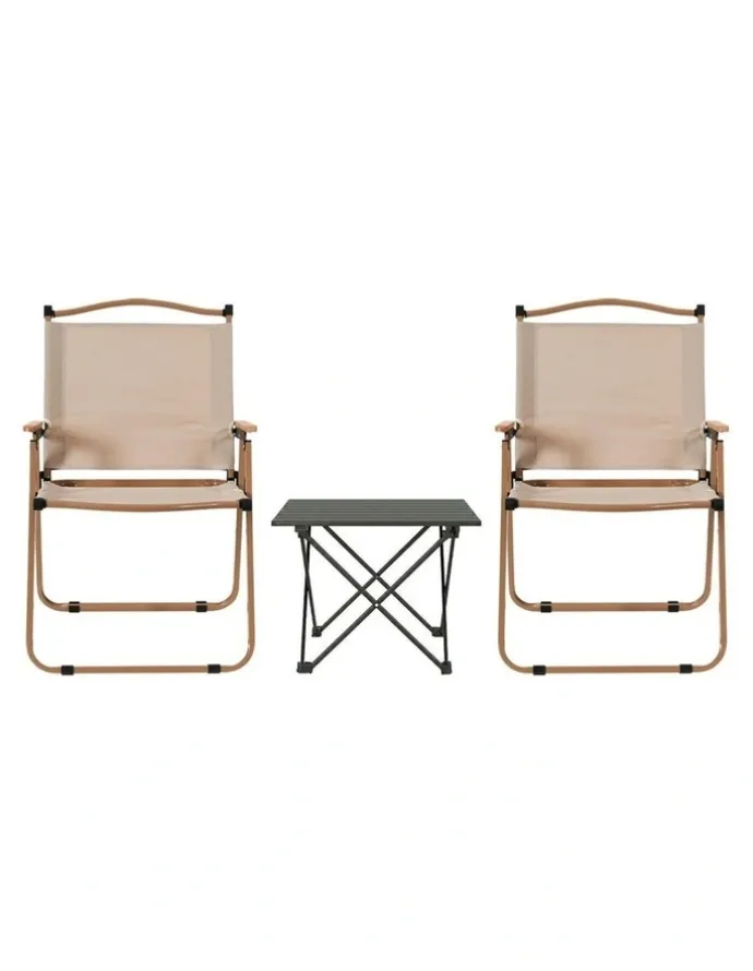 Weisshorn Camping Table Chair Set 3 Piece in Beige