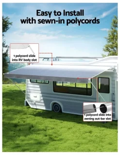 Weisshorn Caravan Awning And Privacy Screen 12ft 3.4m in Grey