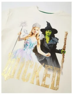 Wicked Wicked Double Photographic T/Shirt in Vanilla