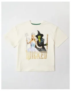 Wicked Wicked Double Photographic T/Shirt in Vanilla