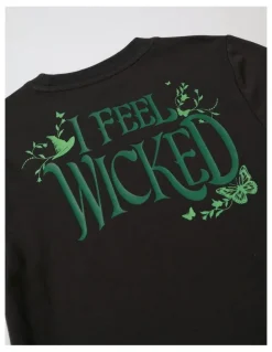 Wicked Wicked Fitted Diamante T/Shirt in Charcoal
