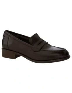 Wide Steps Lavena Flat Shoes in Chocolate Leather