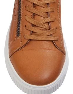 Wide Steps Novella Glove Sneakers in Tan/Bronze