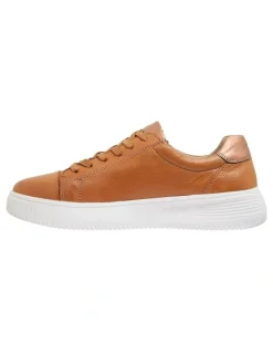 Wide Steps Novella Glove Sneakers in Tan/Bronze
