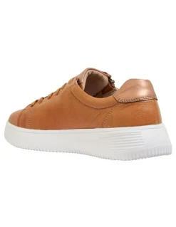 Wide Steps Novella Glove Sneakers in Tan/Bronze