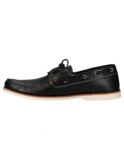 Wild Rhino Byron Leather Boat Shoe in Navy