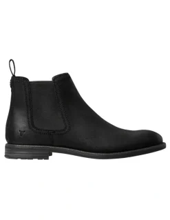 Windsor Smith Saxon Boot in Black Oil Suede