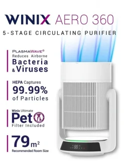 Winix Aero 360 5-Stage Circulating Air Purifier WXAP200 in White