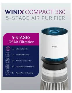 Winix Smart Compact 360 5-Stage Air Purifier T500(AU) in White