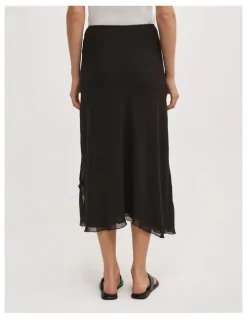 Witchery Asymmetric Soft Skirt in Black