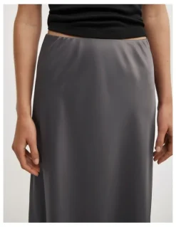 Witchery Bias Slip Skirt in Charcoal