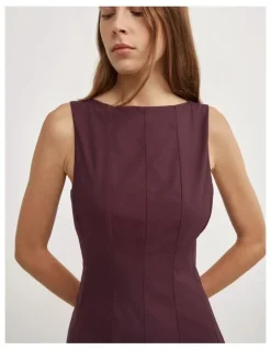 Witchery Panelled Midi Dress in Plum