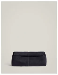 Witchery Scarlett Leather Clutch in Navy