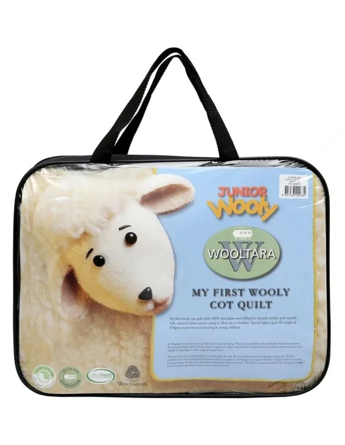 Wooltara Australian Washable Wool Quilt Cot Size in White