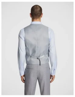 yd. Bank Wool Blend Waistcoat in Dark Grey