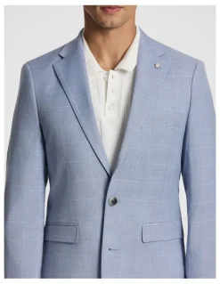 yd. Pembroke Slim Check Suit Jacket in Light Blue