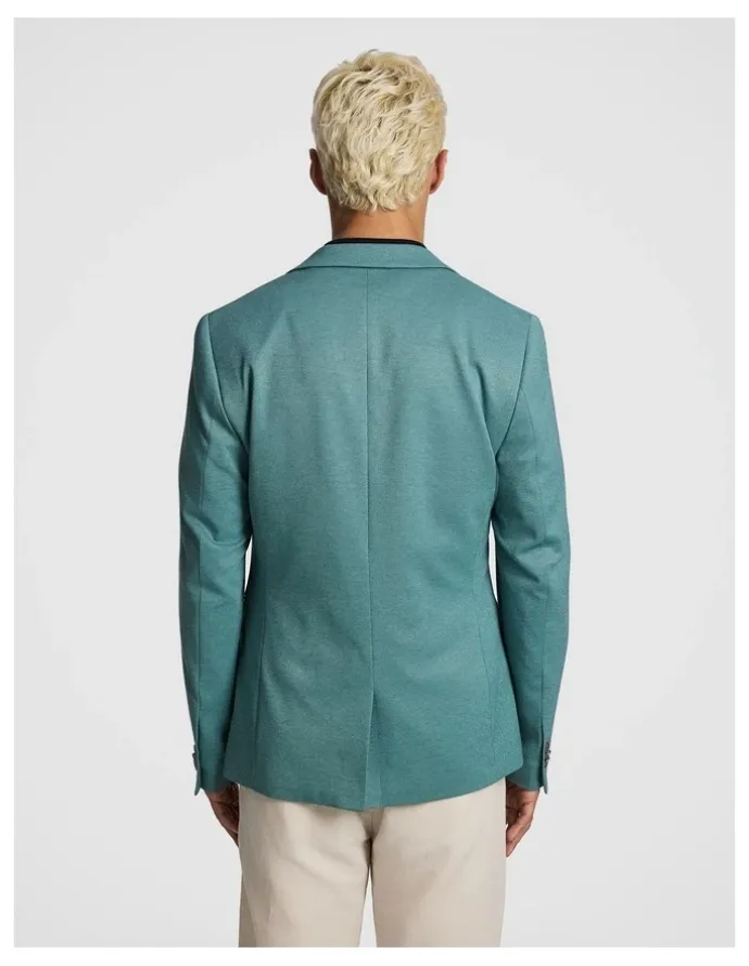 yd. Piers Knitted Slim Fit Blazer in Teal