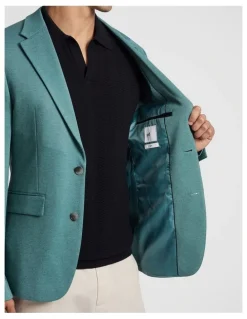 yd. Piers Knitted Slim Fit Blazer in Teal