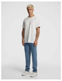 yd. Spike Straight Jean in Mid Wash