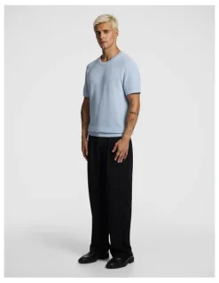 yd. Striker Cotton Knitted Tee in Light Blue