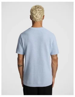 yd. Striker Cotton Knitted Tee in Light Blue